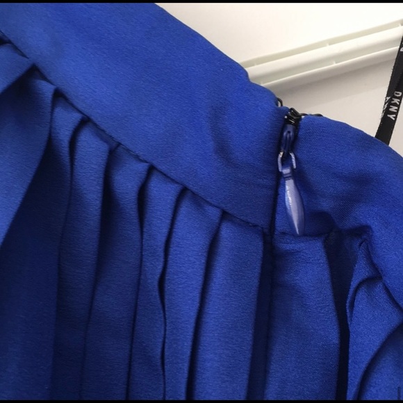 DKNY Pleated Plisse Accordion Midi Skirt BlueBlack - Picture 7 of 9